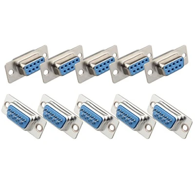 Immagine di Futheda 10 pz Computer DB9 Femmina a Maschio Connettore RS232 Presa Adattatore saldare Tipo 9 Pin D SUB Connettori