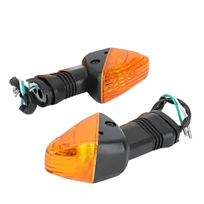 Immagine di Indicatore di direzione 2PCS Accessori per modifica moto NINJA ZX 6R 636 600 6RR KLE 500 650 VERSYS KLR Z750S(Nero + Giallo)