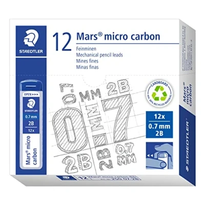 Immagine di Staedtler 250 07 2B Mina Sottile Micro, 0.7 mm 2B, 12 Pezzi