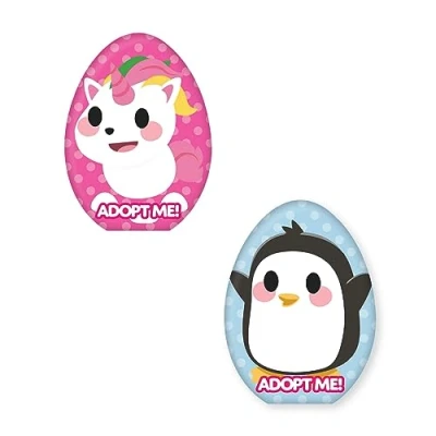 Immagine di Character World cuscino ufficiale Adopt Me Pop design a forma di uovo 40 x 30 cm unicorno e pinguino Perfetto per la camera da letto o sul divano