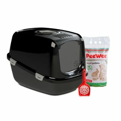 Immagine di Set PeeWee EcoDome Toilette + Lettiera Paletta Nero