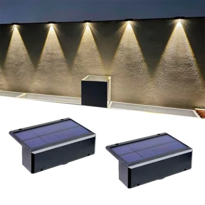 Immagine di kpslucerna 2 lampade solari per esterni, IP65, lampada da parete solare decorativa giardino, luce bianca calda, a LED, illuminazione recinzione,