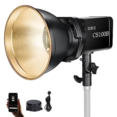 Immagine di SIRUI CS100B Luce video a LED, 100 W, 2700 K 6500 K, CRI 96, TLCI 98 3600 Lux/m, Bowens Mount, controllo APP, 12 effetti speciali per illuminazione da studio