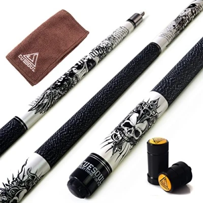 Immagine di CUESOUL Rockin Serie 57 &quot;21 oz Maple Pool Cue Stick Set con Joint Protector/Albero Protector e Asciugamani (G407)
