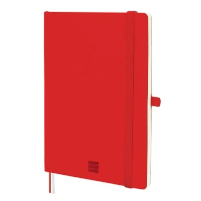 Immagine di FINOCAM Taccuino Nexo Copertina Morbida Pagine Bianche Rosso A5 con Fogli Microforati Tasca e Portapenna 72 Fogli, Ideale per Scrivere Disegnare