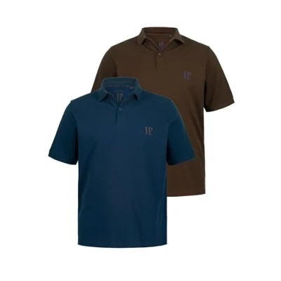 Immagine di JP1880 Grosse GRÖSSEN BIS 7XL 2ERPACK Seitenschlitze Regular FIT Polo, Uomo, Taglia: 6XL, Taupe matblauw