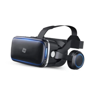 Immagine di NK Occhiali 3D VR per Smartphone Visore Intelligenti di Realtà Virtuale con Audio tra 4,7&quot; 6,53&quot;, Angolo Visione 90 100º, Rotazione 360, Obiettivo e Pupilla Regolabile Nero