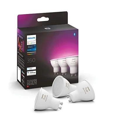 Immagine di Philips Lighting Hue Lampadina LED 871951434276700 ERP: G (A G) White &amp; Col. Amb. GU10 Dreierpack 3x350lm 12.9 W Da bianco caldo a freddo
