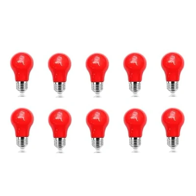 Immagine di ZFQ Confezione da 10 lampadine LED colorate 3 W, a forma di lampadina E27, colorate, AC220 V, rosso, per feste, Halloween, matrimoni, Natale, bar, decorazione natalizia