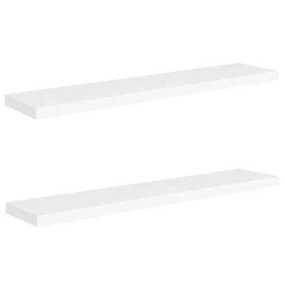 Immagine di vidaXL Scaffali a Parete 2 pz Bianchi 120x23,5x3,8 cm in MDF