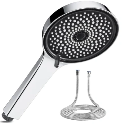 Immagine di Magichome soffione doccia e tubo flessibile da 1,5 m, 120 mm, con 5 modalità di spruzzo, universale ad alta pressione per bagno a bassa dell&#039;acqua