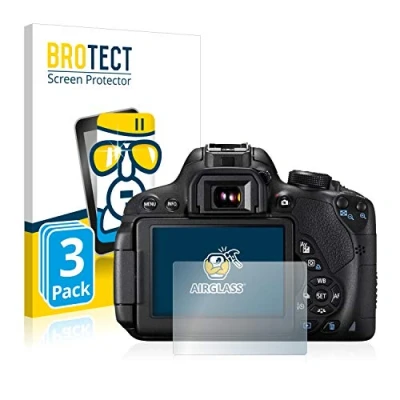 Immagine di brotect Pellicola Protettiva Vetro per Canon EOS 700D Protezione Schermo (3 Pezzi) [Durezza Estrema 9H, Chiaro]