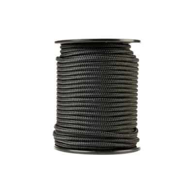 Immagine di Snuro Corda in nylon (6 mm, 50 m, nero) Paracord poliammide intrecciata resistente, resistente all&#039;usura e carico di rottura, 622 kg