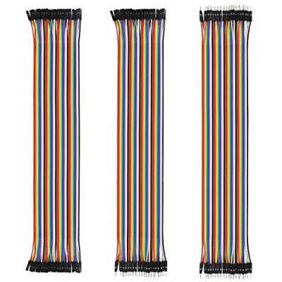 Immagine di ALMOCN Cavo Dupont, 120 pezzi, 30 cm, multicolore, 40 pin maschio a femmina, maschio, femmina per Arduino