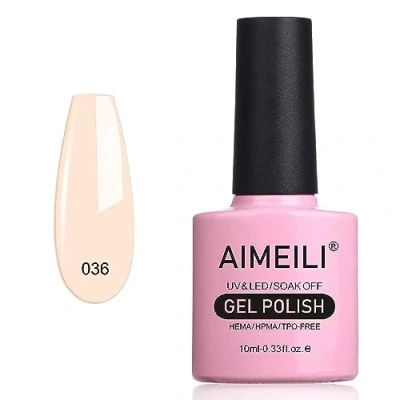 Immagine di AIMEILI Smalto Semipermente per Unghie in Gel UV LED Smalti Colori Manicure Nudo Soft Pink (036) 10ml