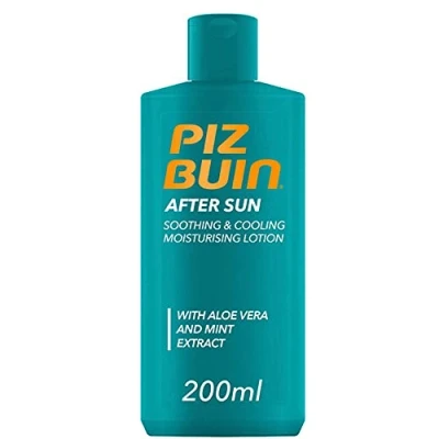 Immagine di PIZ BUIN Latte Doposole Idratante, Lenitivo e rinfrescante, corpo per un&#039;idratazione intensa, Dopo sole con Vitamina E, Aloe Vera lenitiva ed Estratto di Menta 200 ml