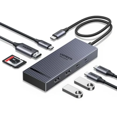 Immagine di UGREEN Revodok Pro 108 10Gbps Hub USB C HDMI 4K 60Hz Lettore di Schede SD TF PD 100W Adattatore Multiporta Docking Station Compatibile con MacBook iPad Air M4 Surface iPhone 16 Galaxy S24