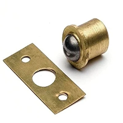 Immagine di Bulk Hardware BH03477 Arresto a Sfera in Ottone Massiccio per Ante di Armadi e Credenze, 13 mm, Bianco, Set 2