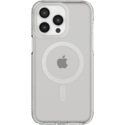 Immagine di tech21 Evo Crystal custodia per iPhone 15 Pro Max, compatibile con MagSafe, protettiva antiurto valutazione standard militare 15x, titanio bianco