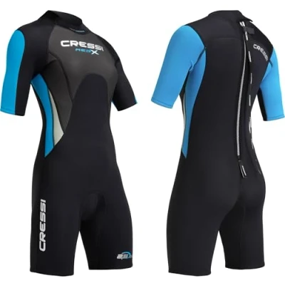 Immagine di Cressi Med X Lady, Muta Shorty in Neoprene Bifoderato 2.5 mm High Stretch Donna, Nero/Rosso/Grigio, M/3