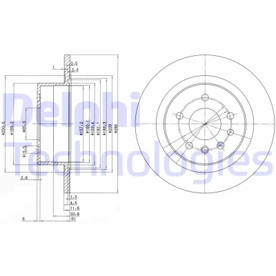 Immagine di DELPHI BG2986 Disco freno 285 12 5 pieno Oleato non trattato senza cuscinetto ruota, anello sensore ABS