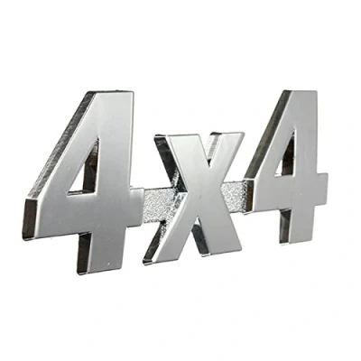 Immagine di Alamor Auto Metallo Cromato 3D Adesivo 4X4 Displacement Emblem Badge Silver