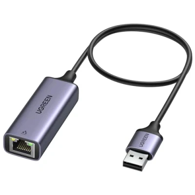 Immagine di UGREEN Adattatore Ethernet USB 3.0 Gigabit 1000 Mbps in Alluminio di Rete A LAN con 10/100/1000Mbps Compatibile Switch Windows Mac OS Linux Mi Box 50CM