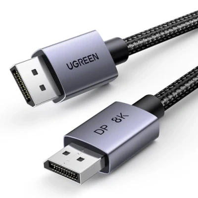 Immagine di UGREEN DisplayPort 1.4 8K 60Hz 4K 240Hz UHD HDR GSync 3D Maschio a Cavo DP Alluminio Compatibile con Scheda TV Monitor, 1M