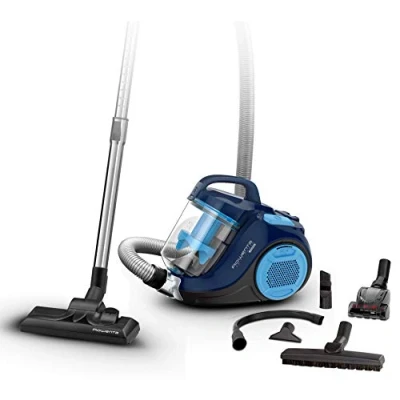 Immagine di Rowenta Swift Power Cyclonic Aspirapolvere Potente Senza Sacco, 1.2 L, 750 W, 5 Accessori Inclusi, 77 dB(A) Silenzioso, Tecnologia Ciclonica, a Traino Compatto,Filtro efficiente, RO2981