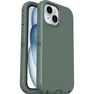 Immagine di OtterBox Cover Defender Series MagSafe per iPhone 15/iPhone 14/iPhone 13, custodia protettiva antiurto, a prova di caduta, protezione estrema, testata 7x norme MIL STD 810G, Verde
