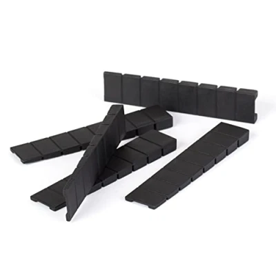 Immagine di LouMaxx Cunei per mobili Set da 10 di arresto 8 x 20 100 mm in nero compensazione plastica con punti rottura teorici integrati