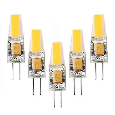 Immagine di Xinwanhong Lampadina LED G4, 6 W, sostituisce lampadine alogene da 60 500 lm, luce bianca calda, 3000 K, 12 V AC/DC, senza sfarfallio, non dimmerabile, confezione 5