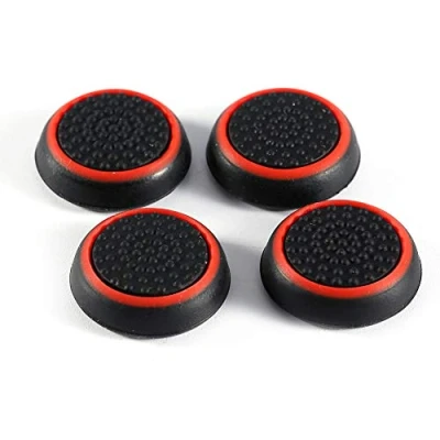 Immagine di Sxhlseller Tappo di Copertura 4 Pezzi Ricambio in Silicone Controller Thumb Stick Grip Cover Joystick per PS3 Cover(Rosso)