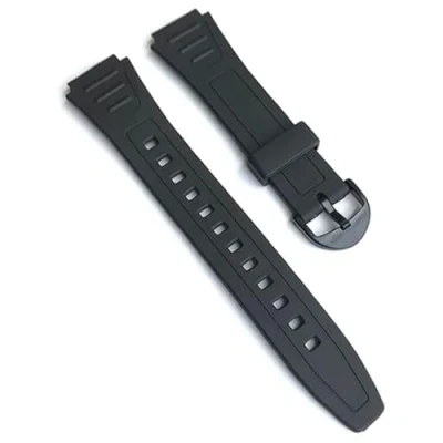 Immagine di Cinturino orologio nero in gomma resina compatibile con Casio W 800H. Resina, gomma, 18mm Ref 738EA2 10268612