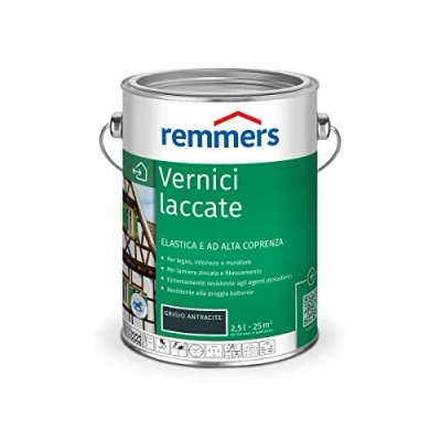 Immagine di Remmers Vernice coprente grigio antracite (RAL 7016), 2,5 litri, smalto a base d&#039;acqua per interno ed esterno, pittura protettiva dagli agenti atmosferici legno, sottofondi minerali e molti altri tipi di supporto