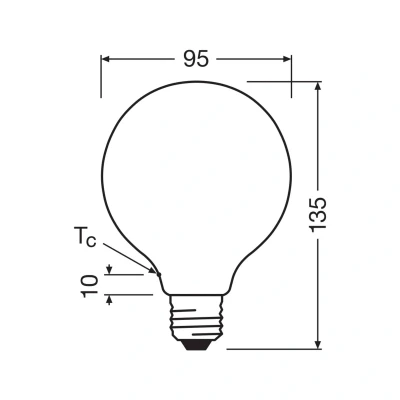 Immagine di OSRAM dalla classica forma a globo, con filamento LED decorativo dal design satinato, classe di efficienza energetica A, E27, 5 W, 1055 lm, 6500 K, bianco luce diurna. immediata al 100%.