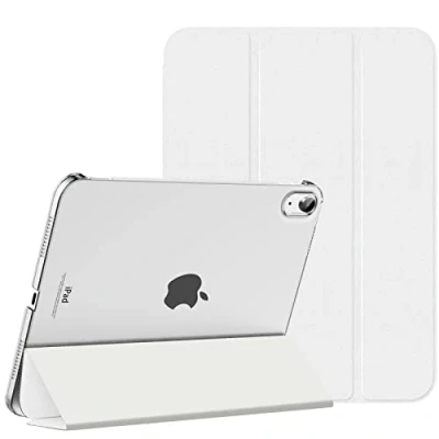 Immagine di MoKo Custodia Compatibile con iPad 10 Generazione 2022 10,9&quot;, Coperchio Tripieghevole, Retro Traslucido in Pelle PU e PC, Auto Riattivazione Standb, Bianco