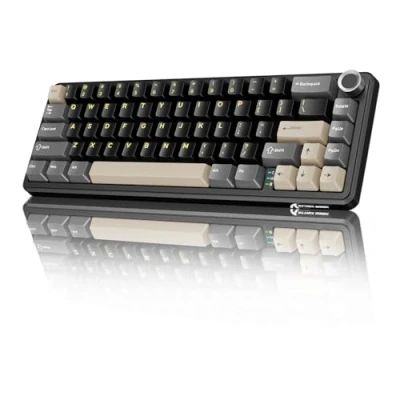 Immagine di MAMBASNAKE X ATTACK SHARK X66 65% Tastiera Meccanica Wireless Con Manopola, Guarnizione Hot Swap Rgb Da Gioco 60 Percento, BT/2.4G/USB C, Interruttore Lineare, Tasti PBT Starry Black