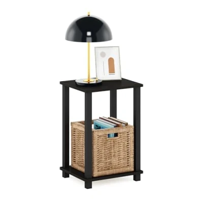 Immagine di Furinno Semplicistico Tavolino, Legno ingegnerizzato, Espresso/Nero, 1 Pack