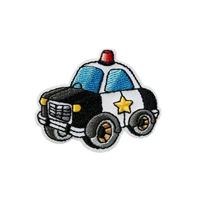 Immagine di Mono Quick Toppa termoadesiva da applicare con il ferro stiro, auto della polizia, 5 x 4 cm