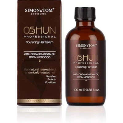 Immagine di Simon&amp;Tom Oshun Siero Anticrespo capelli con Argan Olio Nutriente &amp; Protettivo Ripara e dona lucentezza Controlla i ricci fragili Senza parabeni, 100 ml