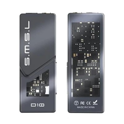 Immagine di S.M.S.L D10 Audio Mini Decoder Amplificatore Auricolare Portatile 2* CS43131 Chip 3.5mm Jack per Cuffie e 4.4mm Bilanciato 500mW Uscita DSD256 32Bit/384kHz Collegabile al PC Cellulare (Grigio)