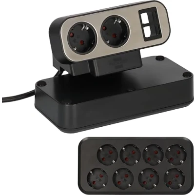 Immagine di Brennenstuhl 1153580100 Presa di corrente Nero, Argento Schuko