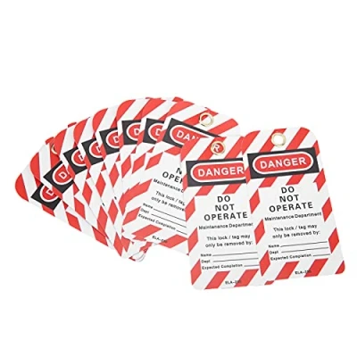 Immagine di Tag di blocco Tagout, Lockout Tagout Kit, Etichetta da 10 Pezzi Pericolo Non Utilizzare Avviso Sicurezza Anteriore/Posteriore In Pvc per L&#039;Attrezzatura