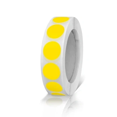 Immagine di Adesivi Rotondi 13 Mm Giallo Autoadesivo Rotolo Piccoli Punti Etichette Codici Colore Cerchi Resistenti Alle Intemperie 1000 Pezzi