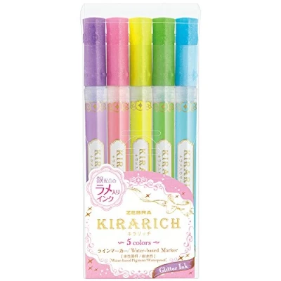 Immagine di Zebra 51210 Kirarich Evidenziatori con glitter (confezione da 5)