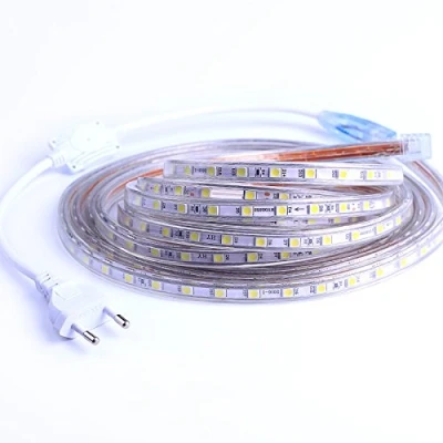 Immagine di Nastro con LED 5050, impermeabile (IP65), molto luminoso, 220 V, colore della luce: Bianco freddo, 25 m