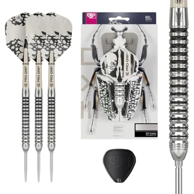 Immagine di Target Darts EXO Edition 90% Tungsten Steel Tip Set 22g Barrel SP01 di Freccette con Punta d&#039;Acciaio e Svizzera Asta PRO Grip voli No.6, attrezzo SP Incluso