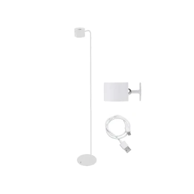 Immagine di beper P201UTP305 Lampada ricaricabile Lumì, da terra e tavolo, Altezza regolabile, Accessorio parete, Cavo USB incluso, Accensione touch, Bianco