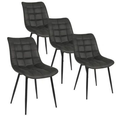 Immagine di WOLTU BH247an 4 4X Sedie Sala da Pranzo Sgabello Imbottito con Rivestimento in Tessuto Antracite
